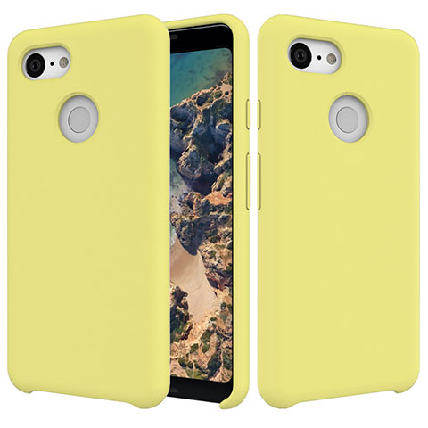 Funda Silicona Ultrafina Goma 360 Grados Carcasa para Google Pixel 3 Amarillo