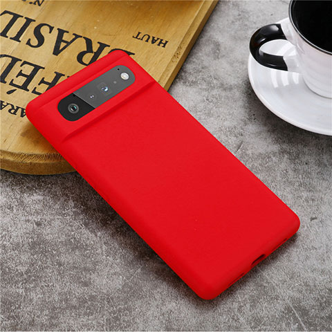 Funda Silicona Ultrafina Goma 360 Grados Carcasa para Google Pixel 6 5G Rojo