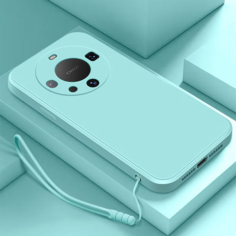 Funda Silicona Ultrafina Goma 360 Grados Carcasa para Huawei Mate 60 Cian