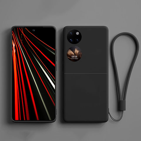 Funda Silicona Ultrafina Goma 360 Grados Carcasa para Huawei P60 Pocket Negro
