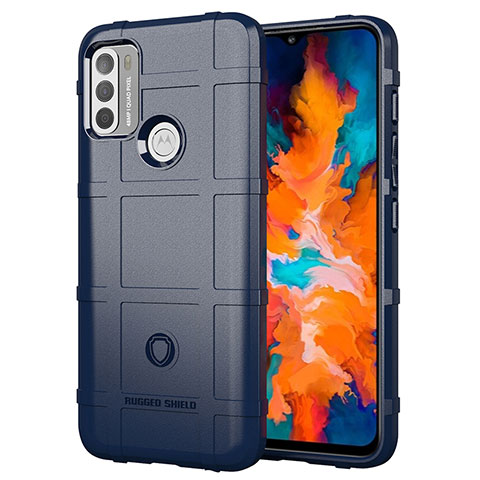 Funda Silicona Ultrafina Goma 360 Grados Carcasa para Motorola Moto G50 Azul