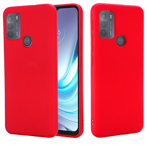 Funda Silicona Ultrafina Goma 360 Grados Carcasa para Motorola Moto G50 Rojo