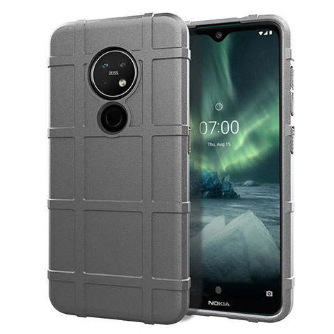 Funda Silicona Ultrafina Goma 360 Grados Carcasa para Nokia 7.2 Gris