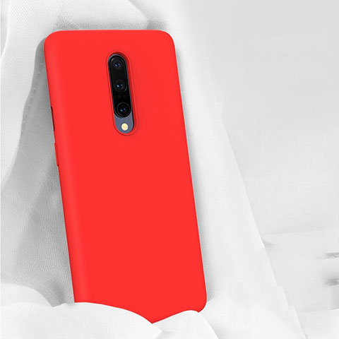 Funda Silicona Ultrafina Goma 360 Grados Carcasa para OnePlus 7 Pro Rojo