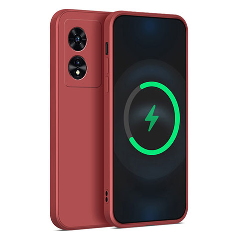 Funda Silicona Ultrafina Goma 360 Grados Carcasa para Oppo A1x 5G Rojo