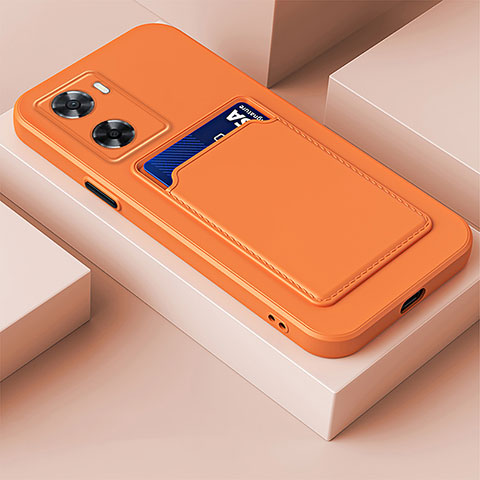 Funda Silicona Ultrafina Goma 360 Grados Carcasa para Oppo A57s Naranja