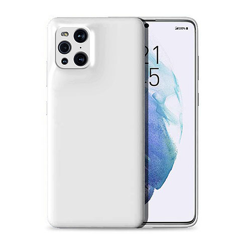 Funda Silicona Ultrafina Goma 360 Grados Carcasa para Oppo Find X3 5G Blanco