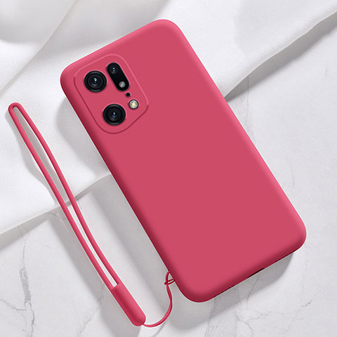 Funda Silicona Ultrafina Goma 360 Grados Carcasa para Oppo Find X5 5G Rojo