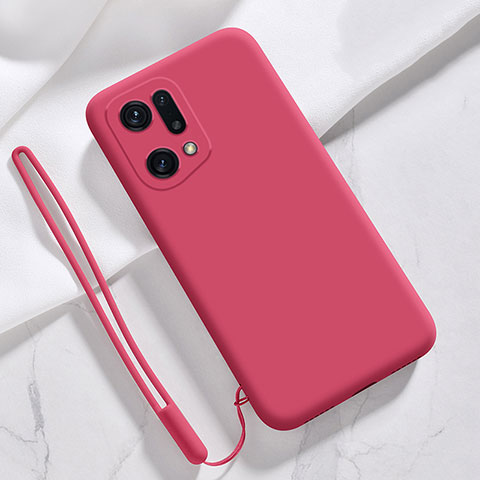 Funda Silicona Ultrafina Goma 360 Grados Carcasa para Oppo Find X5 Pro 5G Rojo