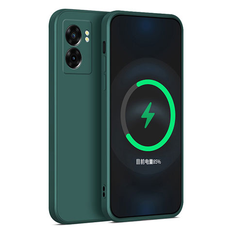 Funda Silicona Ultrafina Goma 360 Grados Carcasa para Oppo K10 5G India Verde Noche