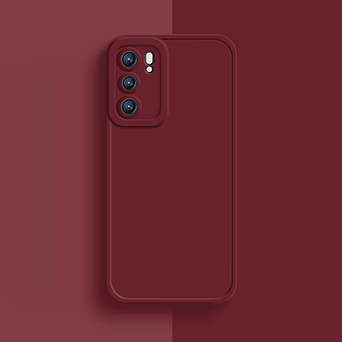 Funda Silicona Ultrafina Goma 360 Grados Carcasa para Oppo Reno6 5G Rojo