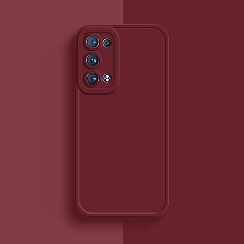 Funda Silicona Ultrafina Goma 360 Grados Carcasa para Oppo Reno6 Pro 5G Rojo