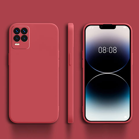 Funda Silicona Ultrafina Goma 360 Grados Carcasa para Realme 8 4G Rojo