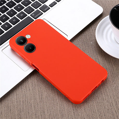 Funda Silicona Ultrafina Goma 360 Grados Carcasa para Realme C33 Rojo