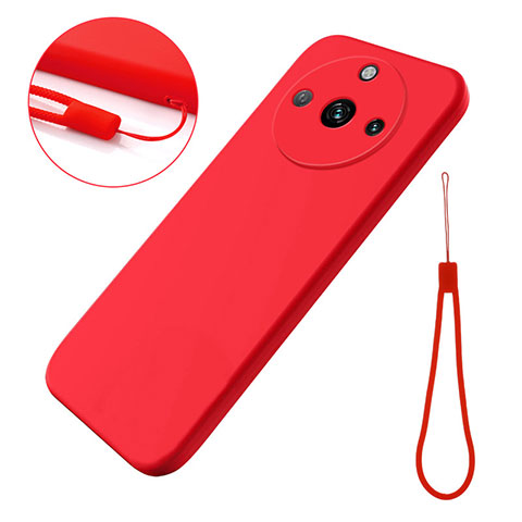 Funda Silicona Ultrafina Goma 360 Grados Carcasa para Realme Narzo 60 5G Rojo