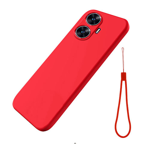 Funda Silicona Ultrafina Goma 360 Grados Carcasa para Realme Narzo N55 Rojo