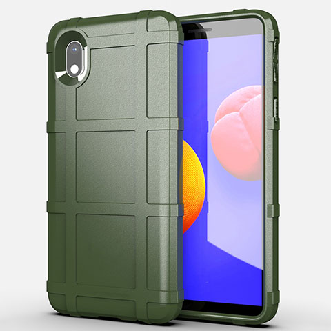 Funda Silicona Ultrafina Goma 360 Grados Carcasa para Samsung Galaxy M01 Core Ejercito Verde