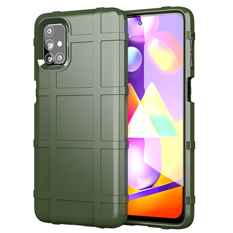 Funda Silicona Ultrafina Goma 360 Grados Carcasa para Samsung Galaxy M31s Ejercito Verde