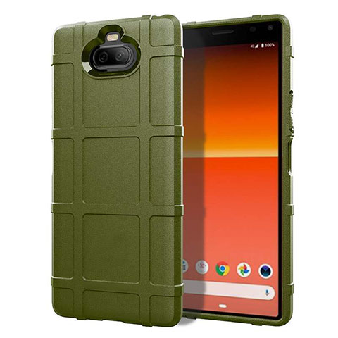 Funda Silicona Ultrafina Goma 360 Grados Carcasa para Sony Xperia 8 Ejercito Verde