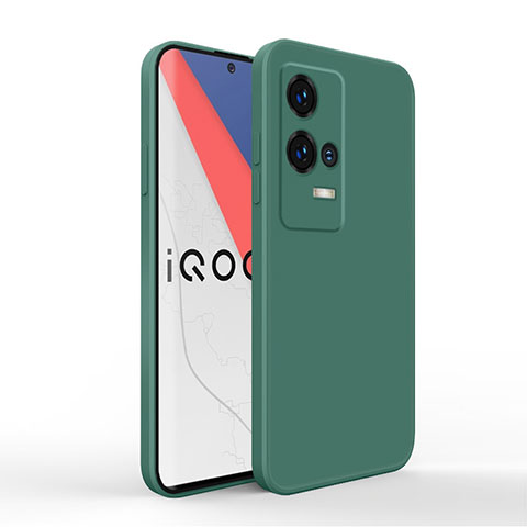 Funda Silicona Ultrafina Goma 360 Grados Carcasa para Vivo iQOO 8 5G Verde Noche