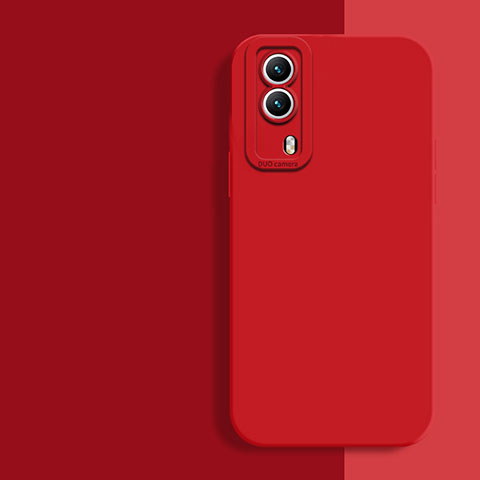 Funda Silicona Ultrafina Goma 360 Grados Carcasa para Vivo iQOO Z5x 5G Rojo