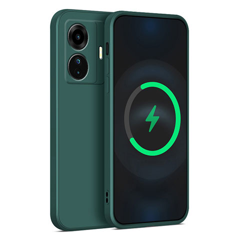 Funda Silicona Ultrafina Goma 360 Grados Carcasa para Vivo iQOO Z6 Pro 5G Verde Noche