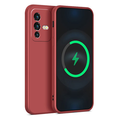 Funda Silicona Ultrafina Goma 360 Grados Carcasa para Vivo V23 Pro 5G Rojo