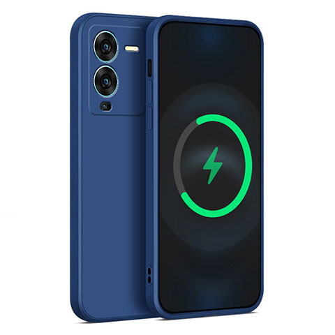 Funda Silicona Ultrafina Goma 360 Grados Carcasa para Vivo V25 Pro 5G Azul