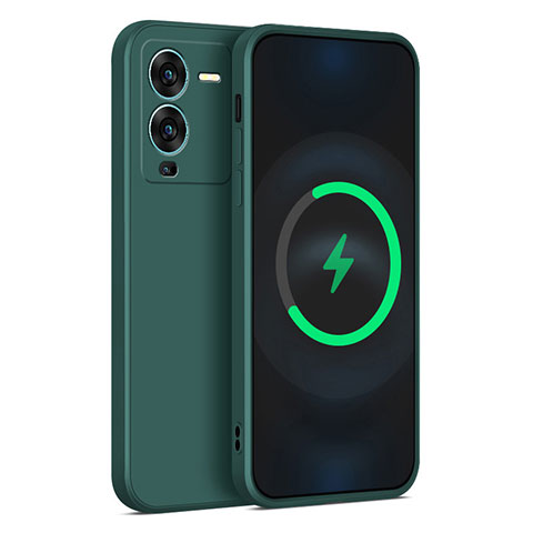 Funda Silicona Ultrafina Goma 360 Grados Carcasa para Vivo V25 Pro 5G Verde Noche