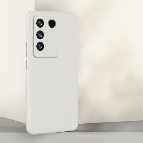 Funda Silicona Ultrafina Goma 360 Grados Carcasa para Vivo V27 Pro 5G Blanco