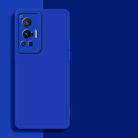 Funda Silicona Ultrafina Goma 360 Grados Carcasa para Vivo X70 Pro 5G Azul