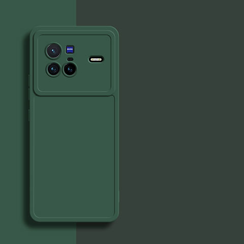 Funda Silicona Ultrafina Goma 360 Grados Carcasa para Vivo X80 5G Verde Noche