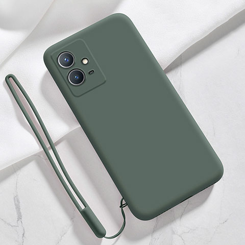 Funda Silicona Ultrafina Goma 360 Grados Carcasa para Vivo Y55s 5G Verde Noche