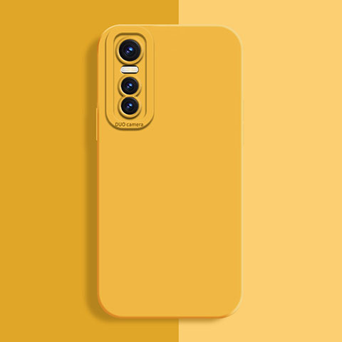 Funda Silicona Ultrafina Goma 360 Grados Carcasa para Vivo Y73s 5G Amarillo