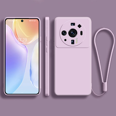 Funda Silicona Ultrafina Goma 360 Grados Carcasa para Xiaomi Mi 12 Ultra 5G Purpura Claro