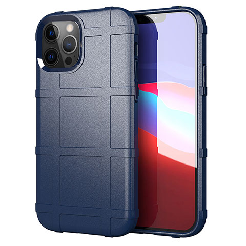 Funda Silicona Ultrafina Goma 360 Grados Carcasa S01 para Apple iPhone 12 Pro Azul