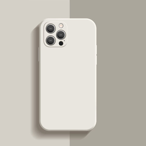 Funda Silicona Ultrafina Goma 360 Grados Carcasa S01 para Apple iPhone 15 Pro Blanco