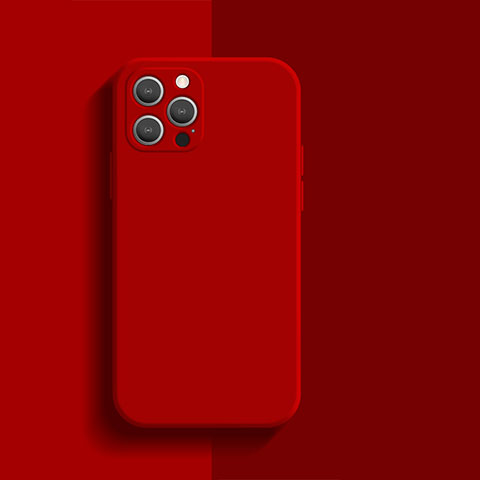 Funda Silicona Ultrafina Goma 360 Grados Carcasa S01 para Apple iPhone 16 Pro Max Rojo Rosa