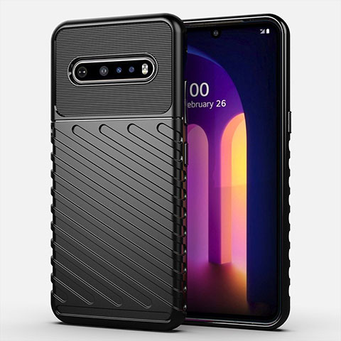 Funda Silicona Ultrafina Goma 360 Grados Carcasa S01 para LG V60 ThinQ 5G Negro