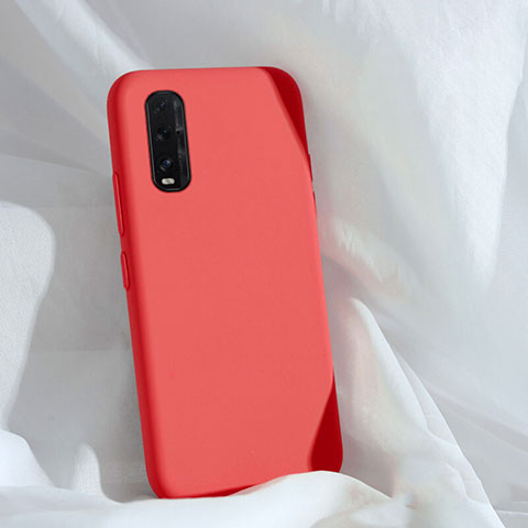 Funda Silicona Ultrafina Goma 360 Grados Carcasa S01 para Oppo Find X2 Rojo