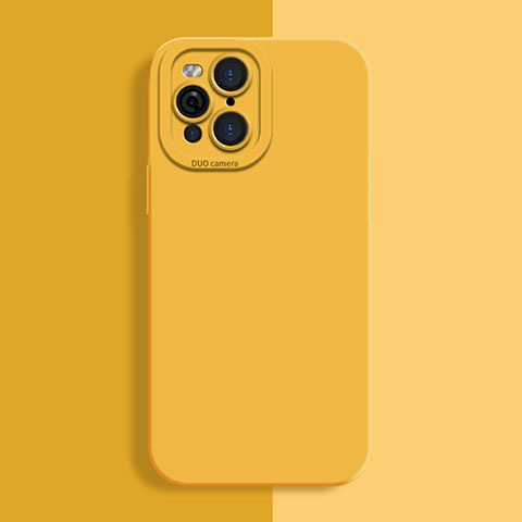 Funda Silicona Ultrafina Goma 360 Grados Carcasa S01 para Oppo Find X3 Pro 5G Amarillo