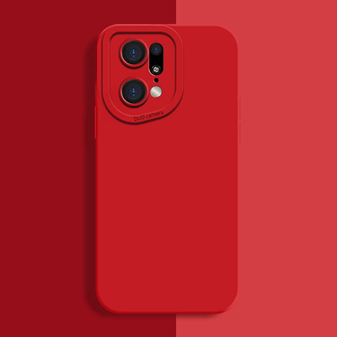 Funda Silicona Ultrafina Goma 360 Grados Carcasa S01 para Oppo Find X5 Pro 5G Rojo