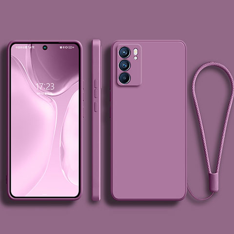 Funda Silicona Ultrafina Goma 360 Grados Carcasa S01 para Oppo Reno6 5G Morado