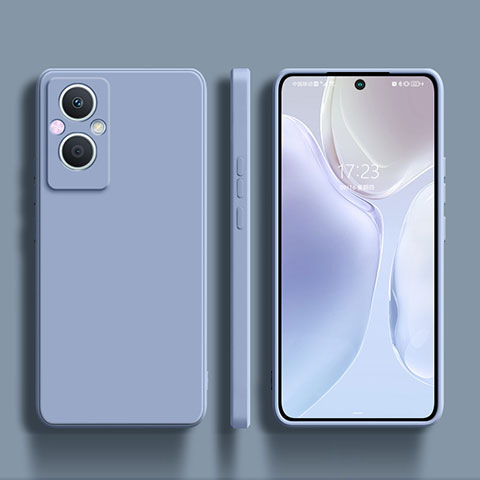 Funda Silicona Ultrafina Goma 360 Grados Carcasa S01 para Oppo Reno8 Z 5G Gris Lavanda