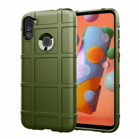 Funda Silicona Ultrafina Goma 360 Grados Carcasa S01 para Samsung Galaxy A11 Ejercito Verde