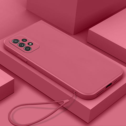 Funda Silicona Ultrafina Goma 360 Grados Carcasa S01 para Samsung Galaxy A13 4G Rosa Roja