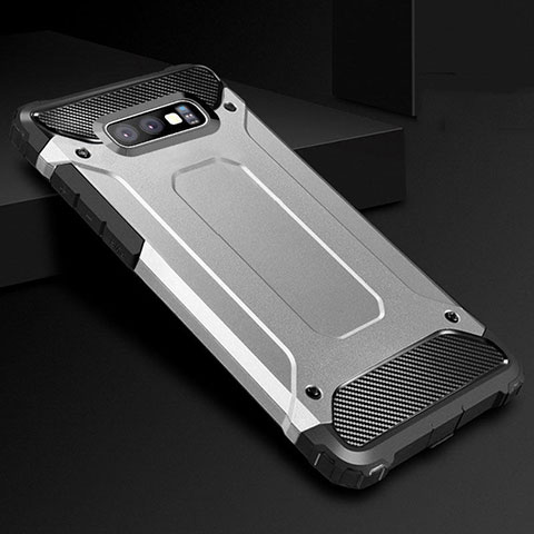 Funda Silicona Ultrafina Goma 360 Grados Carcasa S01 para Samsung Galaxy S10e Plata