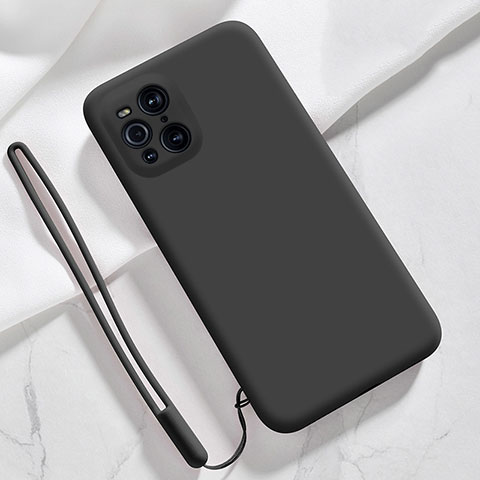 Funda Silicona Ultrafina Goma 360 Grados Carcasa S02 para Oppo Find X3 5G Negro