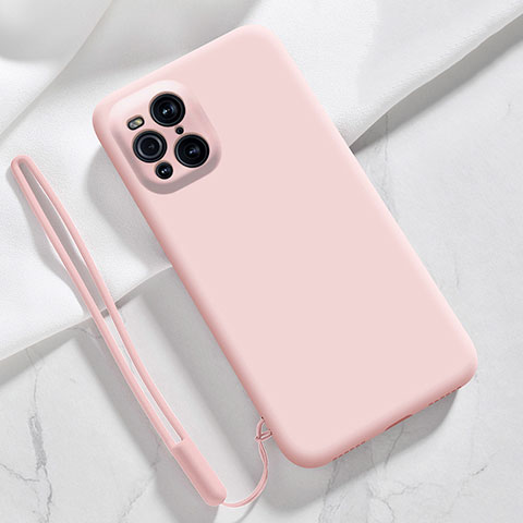 Funda Silicona Ultrafina Goma 360 Grados Carcasa S02 para Oppo Find X3 Pro 5G Rosa