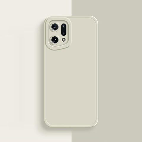 Funda Silicona Ultrafina Goma 360 Grados Carcasa S02 para Oppo Find X5 5G Blanco